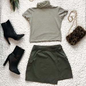 Olive cargo skirt